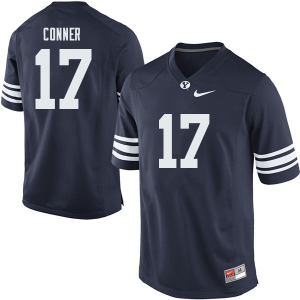 Men #17 Stacy Conner BYU Cougars College Football Jerseys Sale-Navy